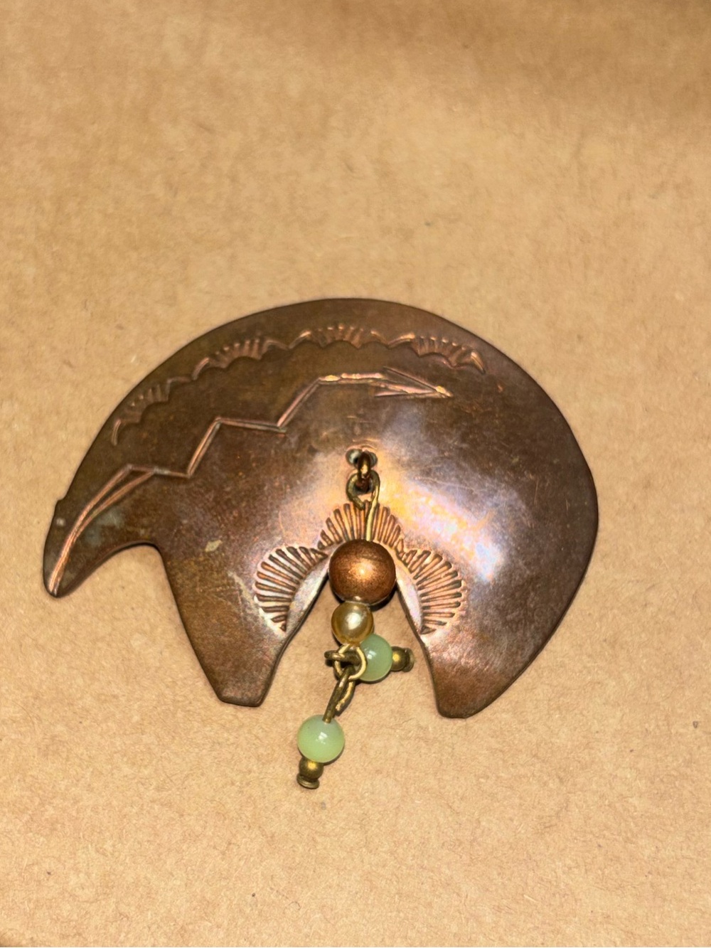 Vintage Navajo Jewelry Eva Toney Toledo Copper Brooch Pin